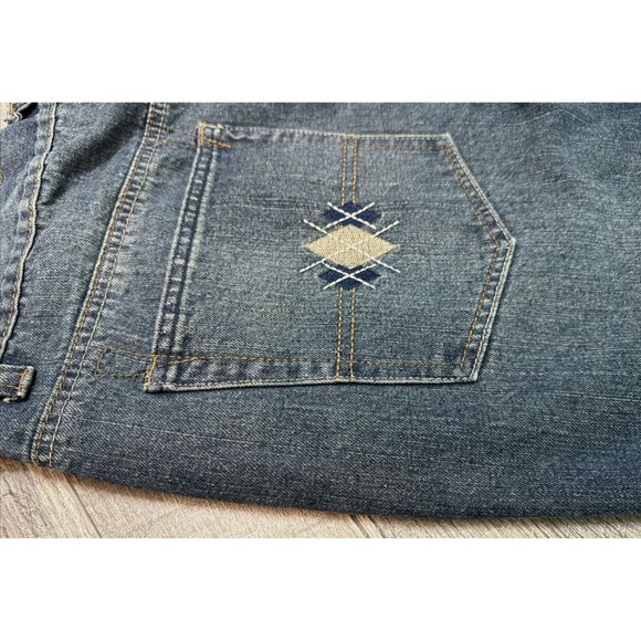 VTG Phat Farm Shorts Mens 38 Blue Denim Baggy Embroidered Hip Hop Y2K Jnco Style - Picture 5 of 12